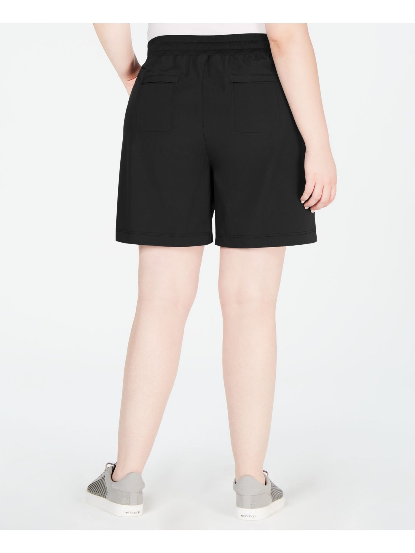 IDEOLOGY Womens Black Stretch Tie Cropped Shorts Plus 2X