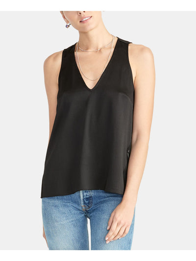 RACHEL ROY Womens Pleated Sleeveless V Neck Hi-Low Top