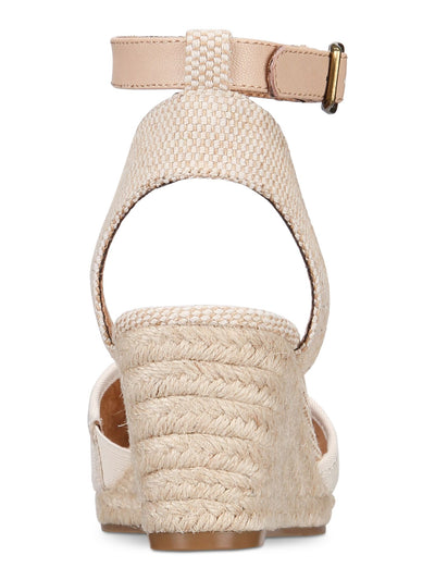 STYLE & COMPANY Womens Beige Cushioned Ankle Strap Mailena Round Toe Wedge Buckle Espadrille Shoes 9.5 M