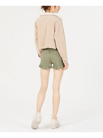 T.D.C. Womens Green Ruffled Shorts 0