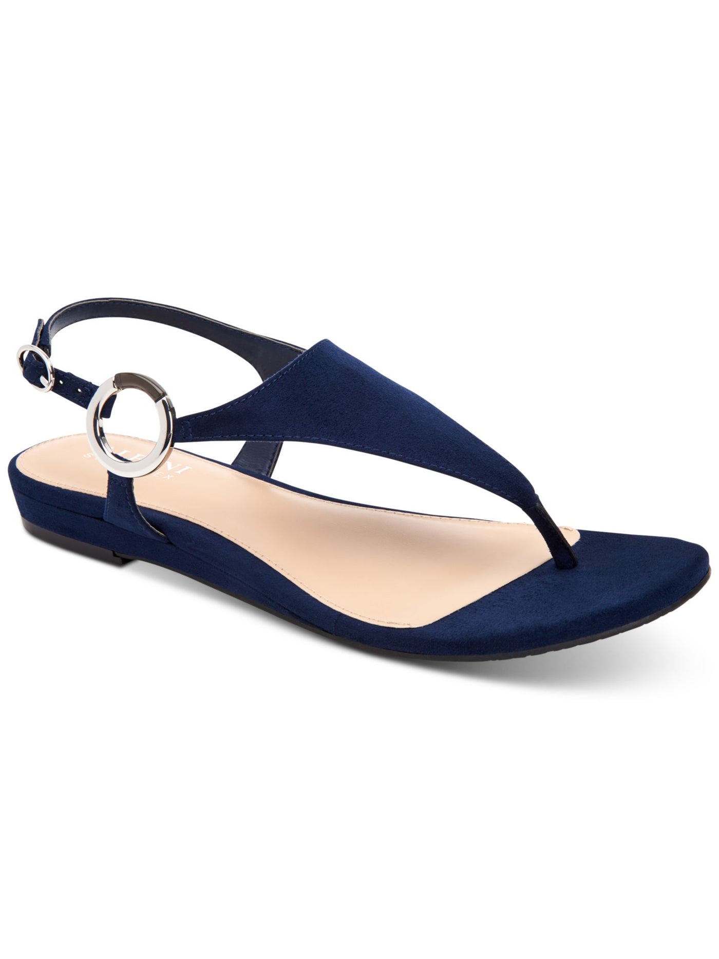 ALFANI Womens Navy Slingback Adjustable Hayyden Round Toe Buckle Thong Sandals Shoes 8.5 M