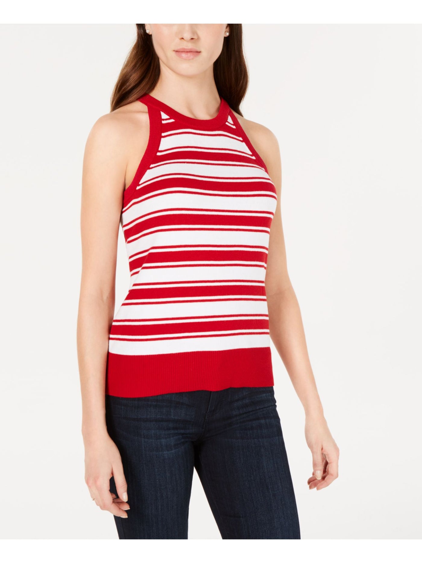 MAISON JULES Womens Sleeveless Crew Neck Top