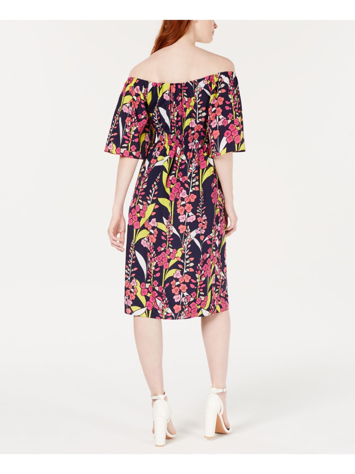 TRINA TURK Womens Kimono Sleeve Below The Knee A-Line Dress