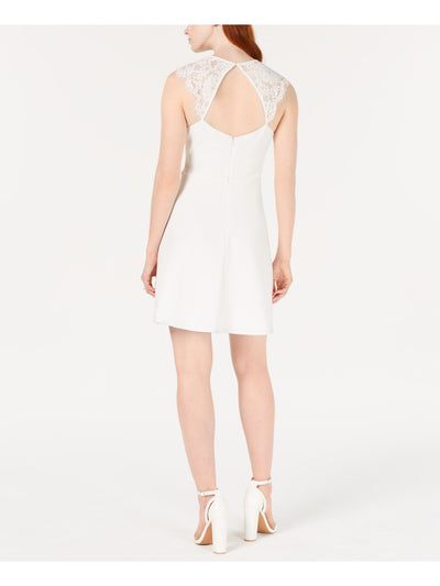 19 COOPER Womens Embroidered Sleeveless Jewel Neck Short Cocktail Sheath Dress