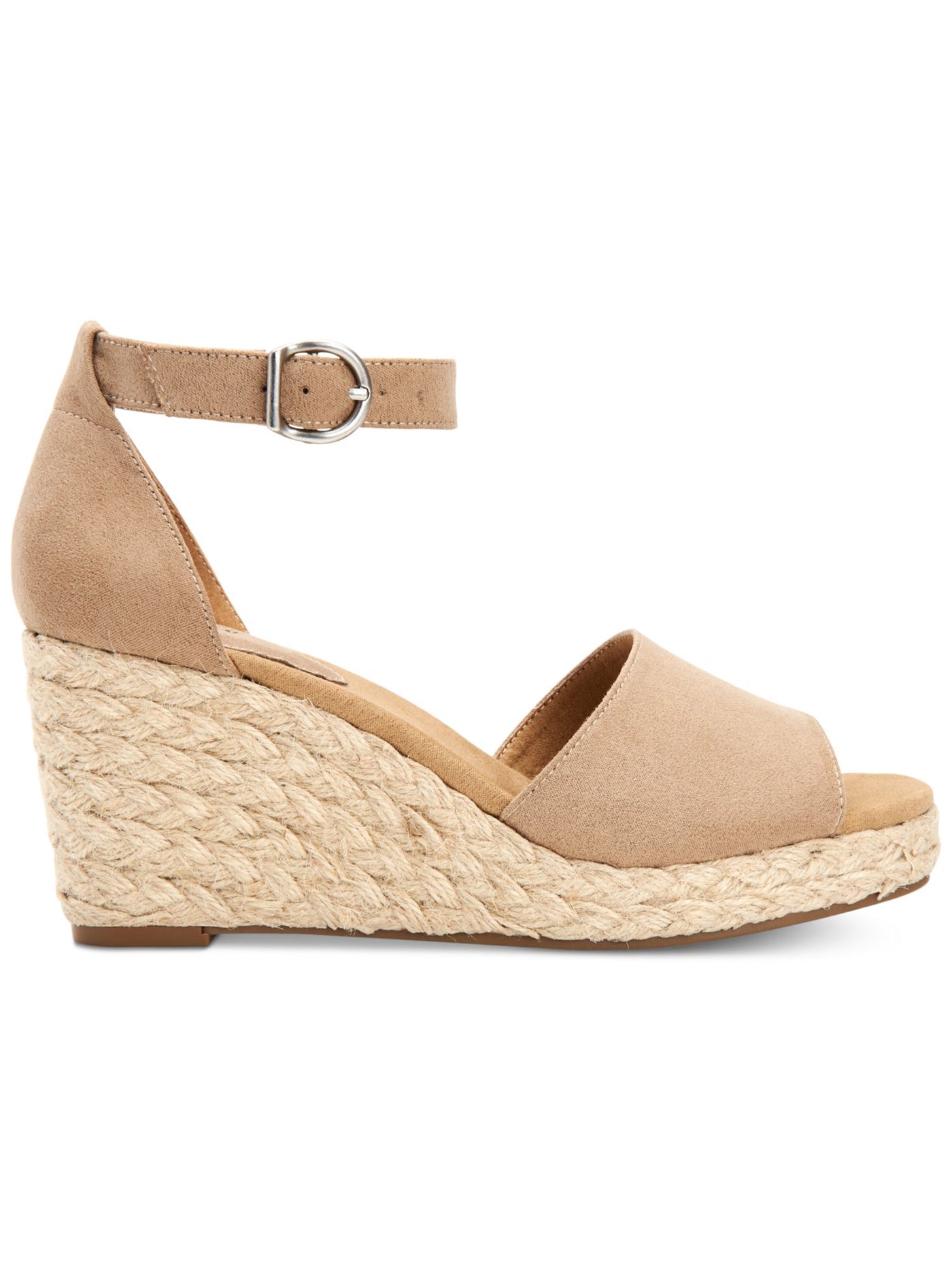 STYLE & COMPANY Womens Yellow Mc Beige 1" Platform Braided Jute Ankle Strap Padded Seleeney Round Toe Wedge Buckle Espadrille Shoes 11 M