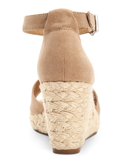STYLE & COMPANY Womens Beige 1" Platform Braided Jute Ankle Strap Padded Seleeney Round Toe Wedge Buckle Espadrille Shoes 9 M