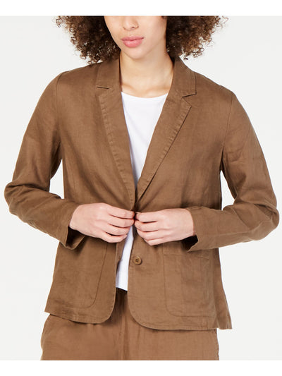 EILEEN FISHER Womens Brown Blazer Jacket XXS