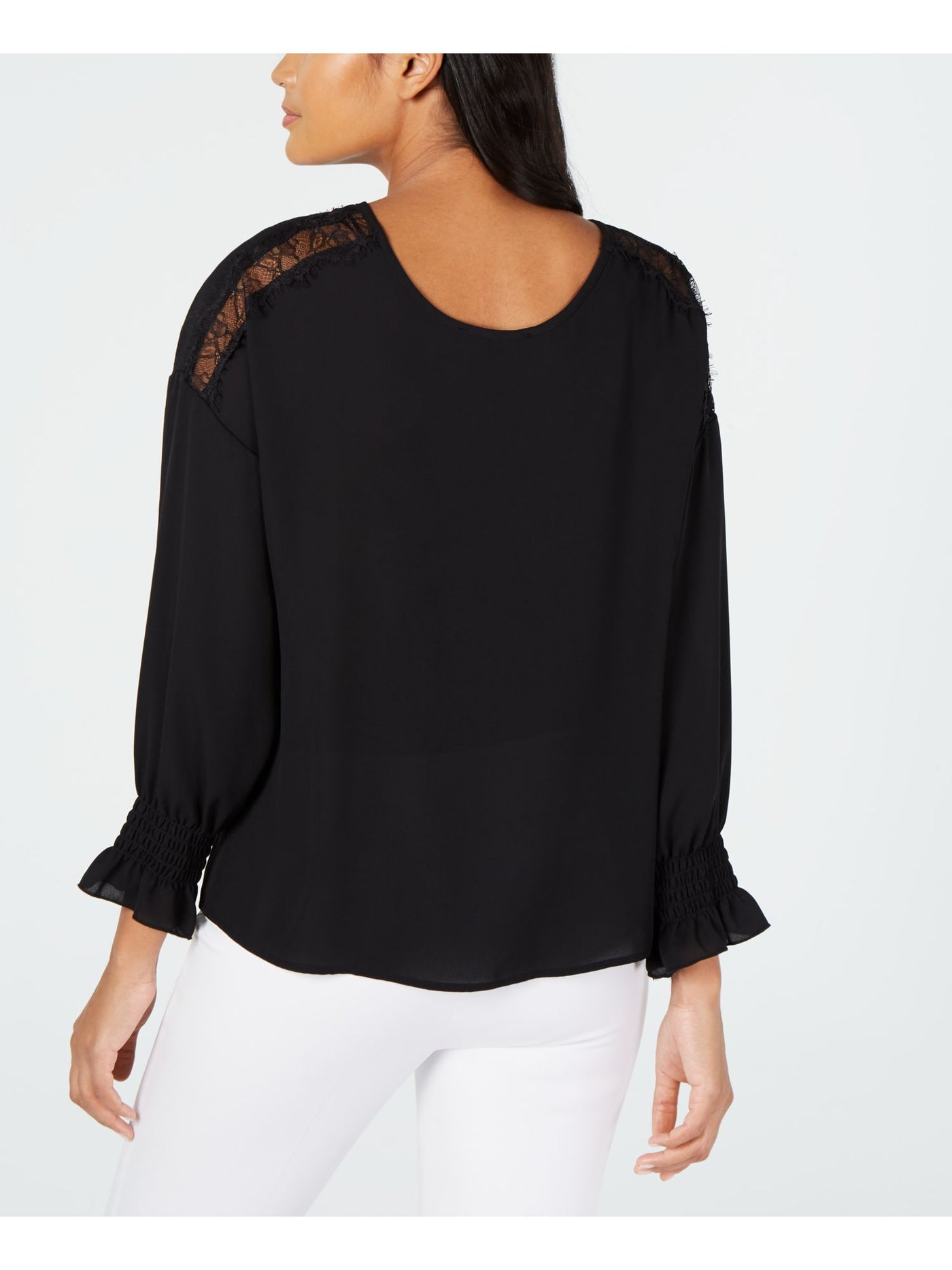 28th & Park Womens Long Sleeve Jewel Neck Blouse