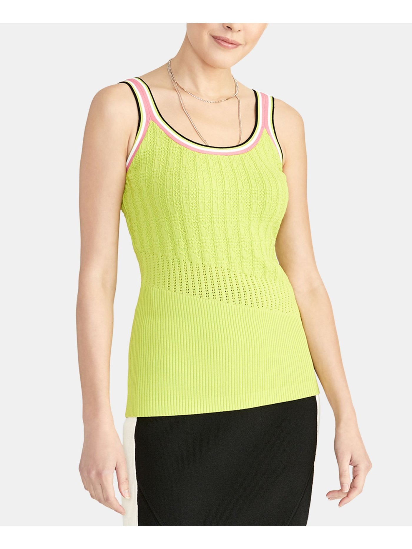 RACHEL ROY Womens Textured Sleeveless Scoop Neck Tank Top