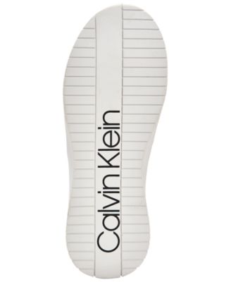 CALVIN KLEIN Womens White Platform 1 Cushioned Ubi Round Toe Wedge Slip On Slide Sandals Shoes