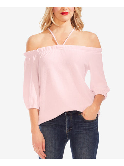 VINCE CAMUTO Womens Pink 3/4 Sleeve Off Shoulder Top XS