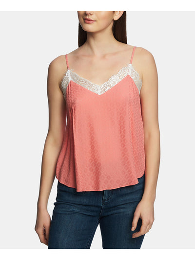 1. STATE Womens Coral Lace Spaghetti Strap V Neck Tank Top Size: M