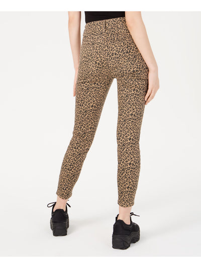 VANILLA STAR Womens Beige Animal Print Jeans 3