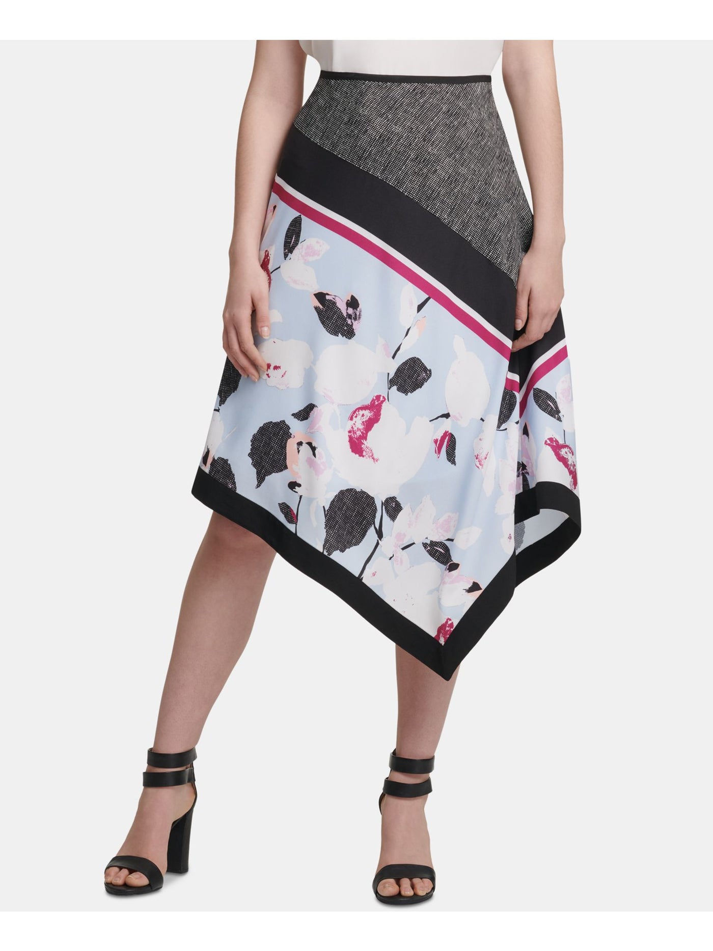 DKNY Womens Tea-Length A-Line Skirt