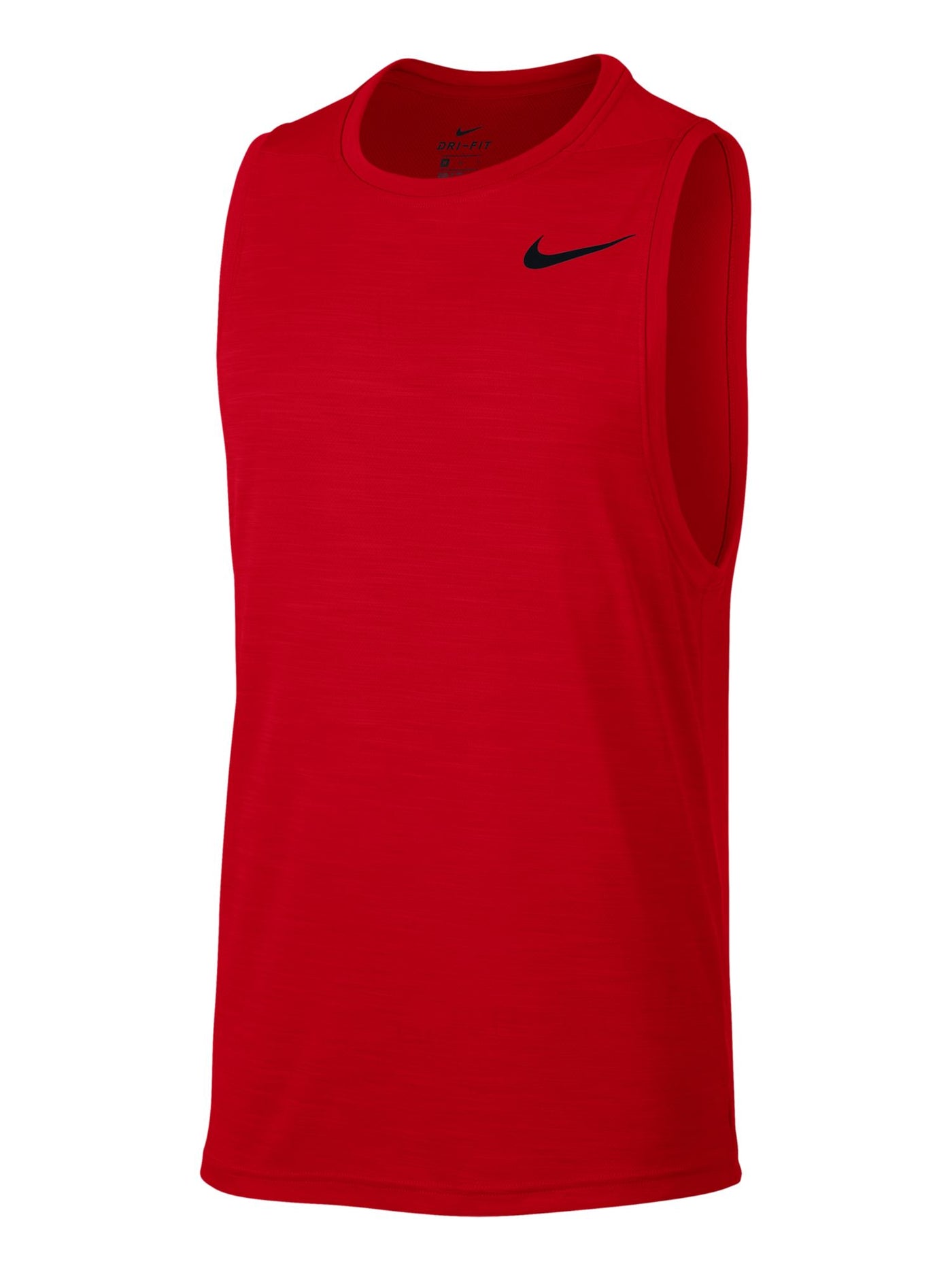 NIKE Mens Superset Red Crew Neck Classic Fit Moisture Wicking Tank Top M