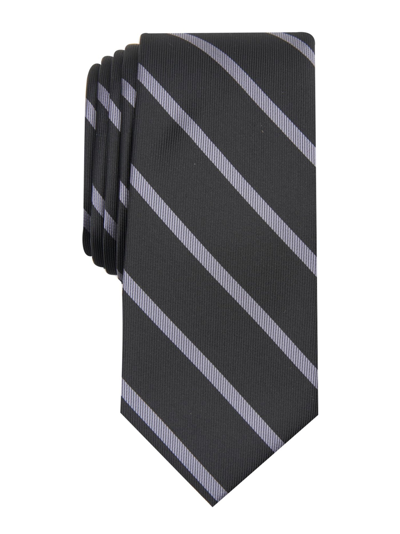 INC Mens Black Pencil Stripe Skinny Neck Tie