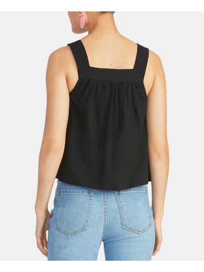 RACHEL ROY Womens Eyelet Sleeveless Square Neck Crop Top