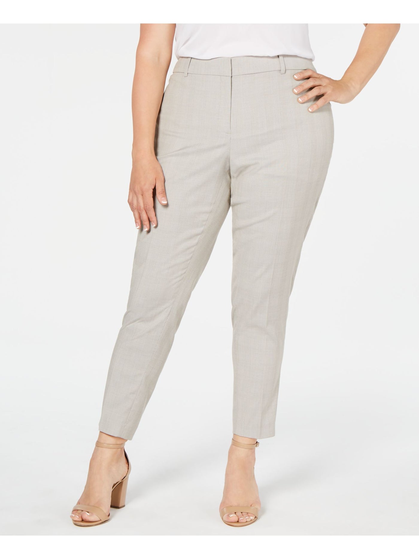 CALVIN KLEIN Womens Beige Skinny Pants Plus 16 Short