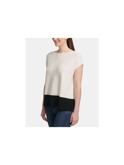 DKNY Womens Cap Sleeve Jewel Neck T-Shirt