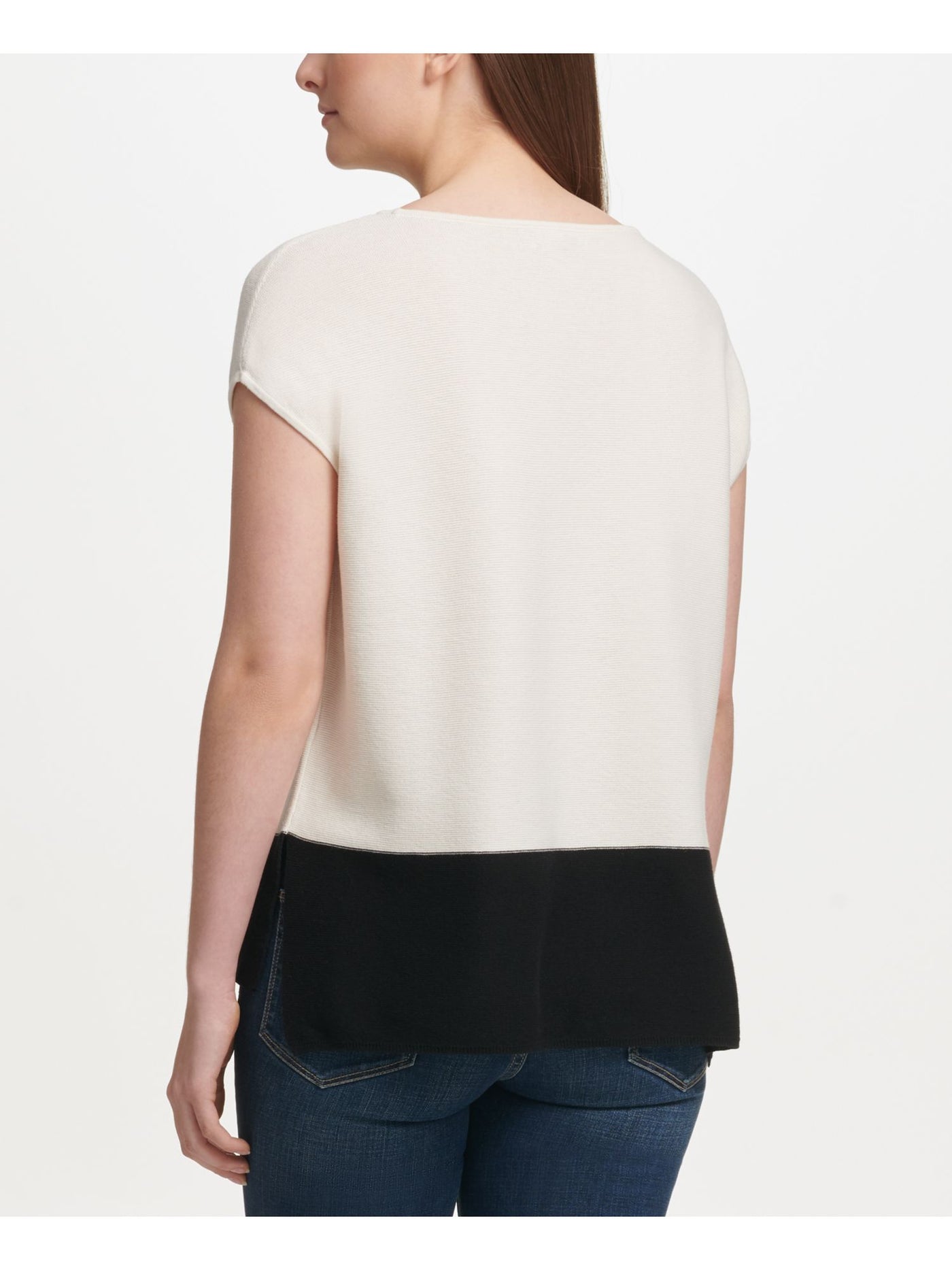 DKNY Womens Cap Sleeve Jewel Neck T-Shirt Top