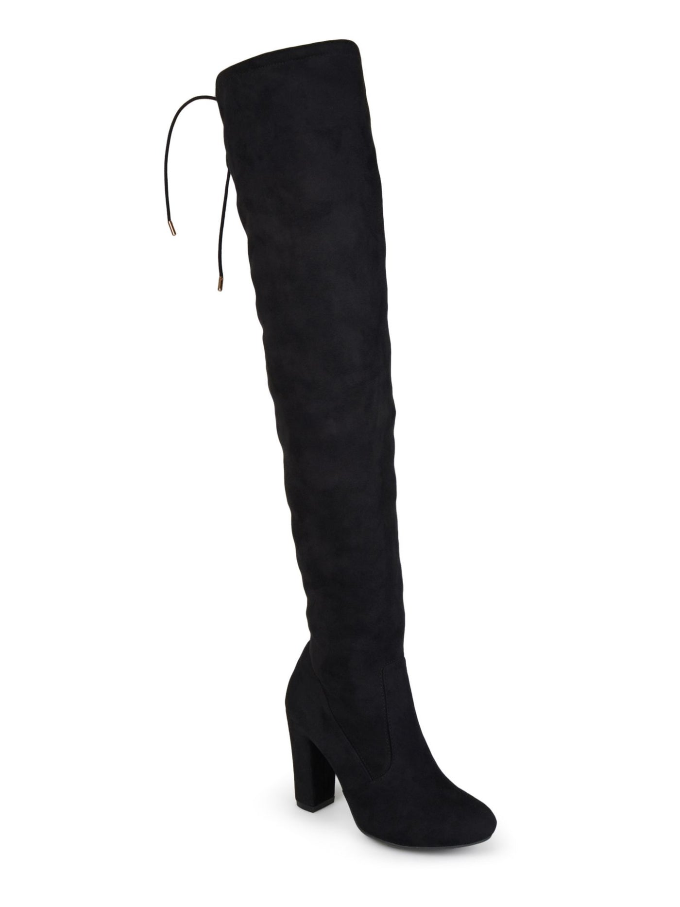 JOURNEE COLLECTION Womens Black Tie Zipper Maya Round Toe Block Heel Zip-Up Heeled Boots 8 WC