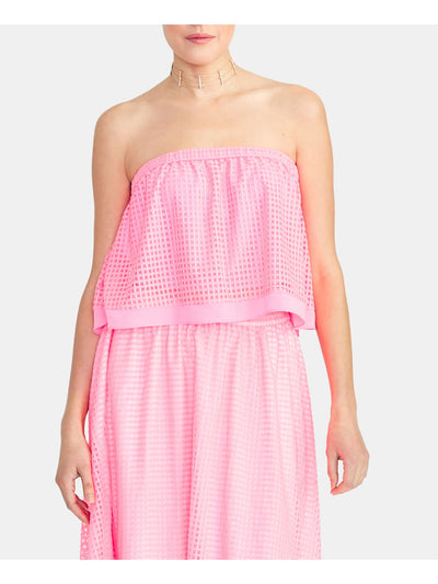 RACHEL ROY Womens Sleeveless Strapless Crop Top