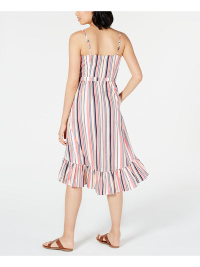 MAISON JULES Womens Spaghetti Strap V Neck Midi Fit + Flare Dress