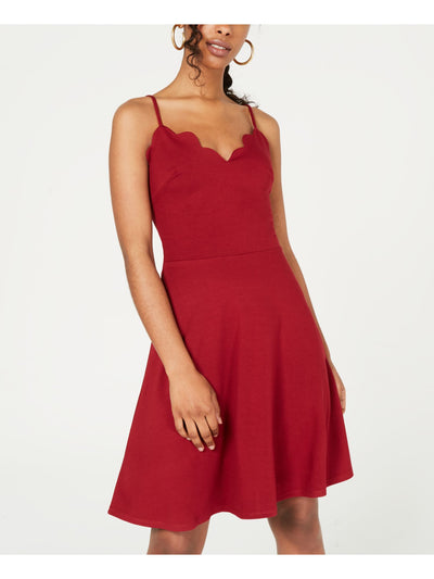 Rosie Harlow Womens Spaghetti Strap V Neck Mini Party Fit + Flare Dress