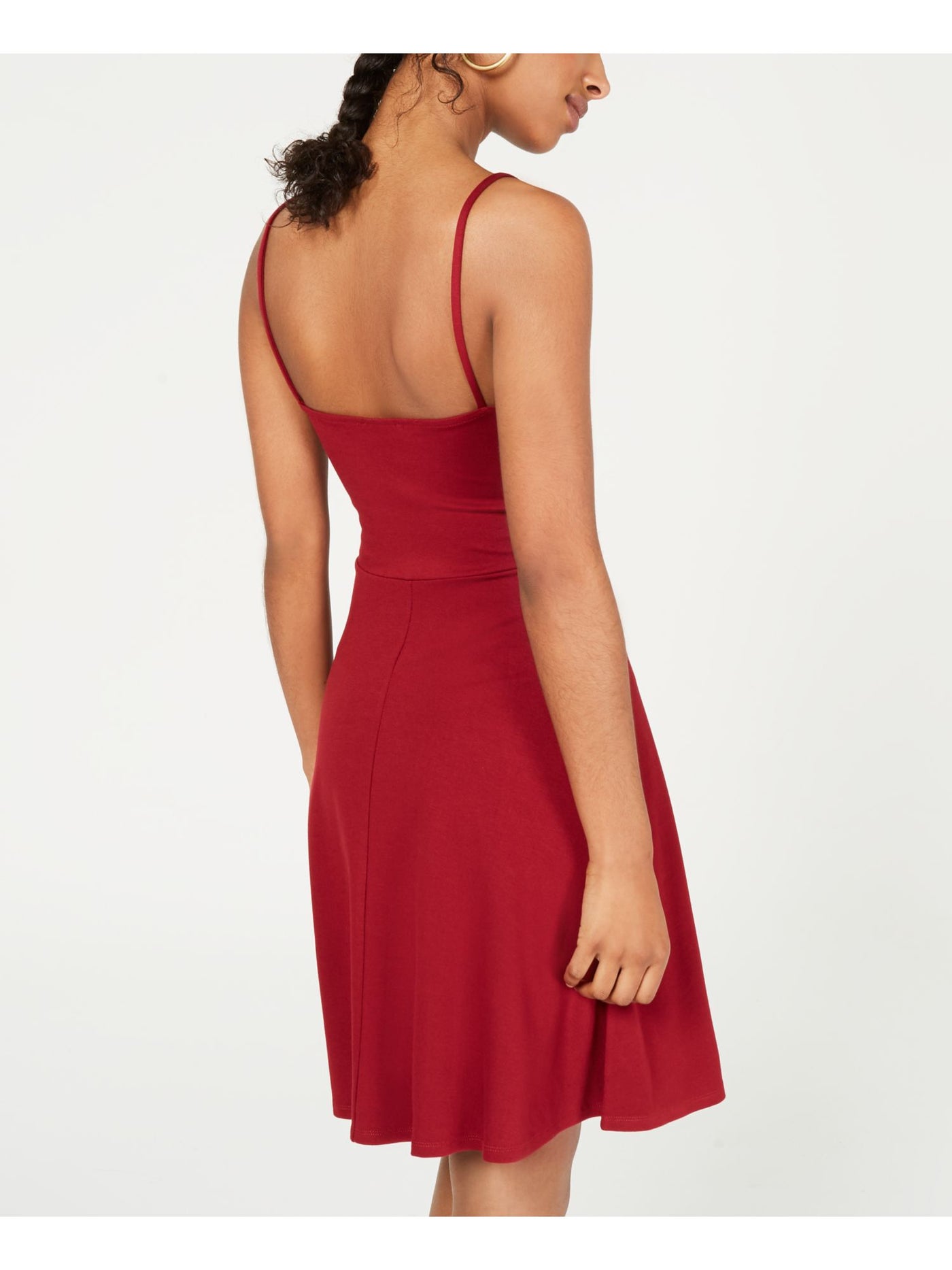 Rosie Harlow Womens Maroon Spaghetti Strap V Neck Mini Party Fit + Flare Dress XXS