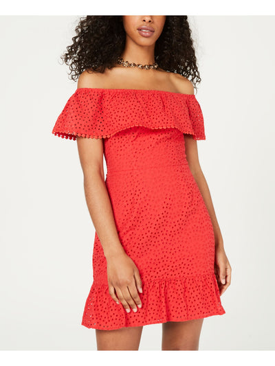CITY STUDIO Womens Red Above The Knee Sheath Dress 5