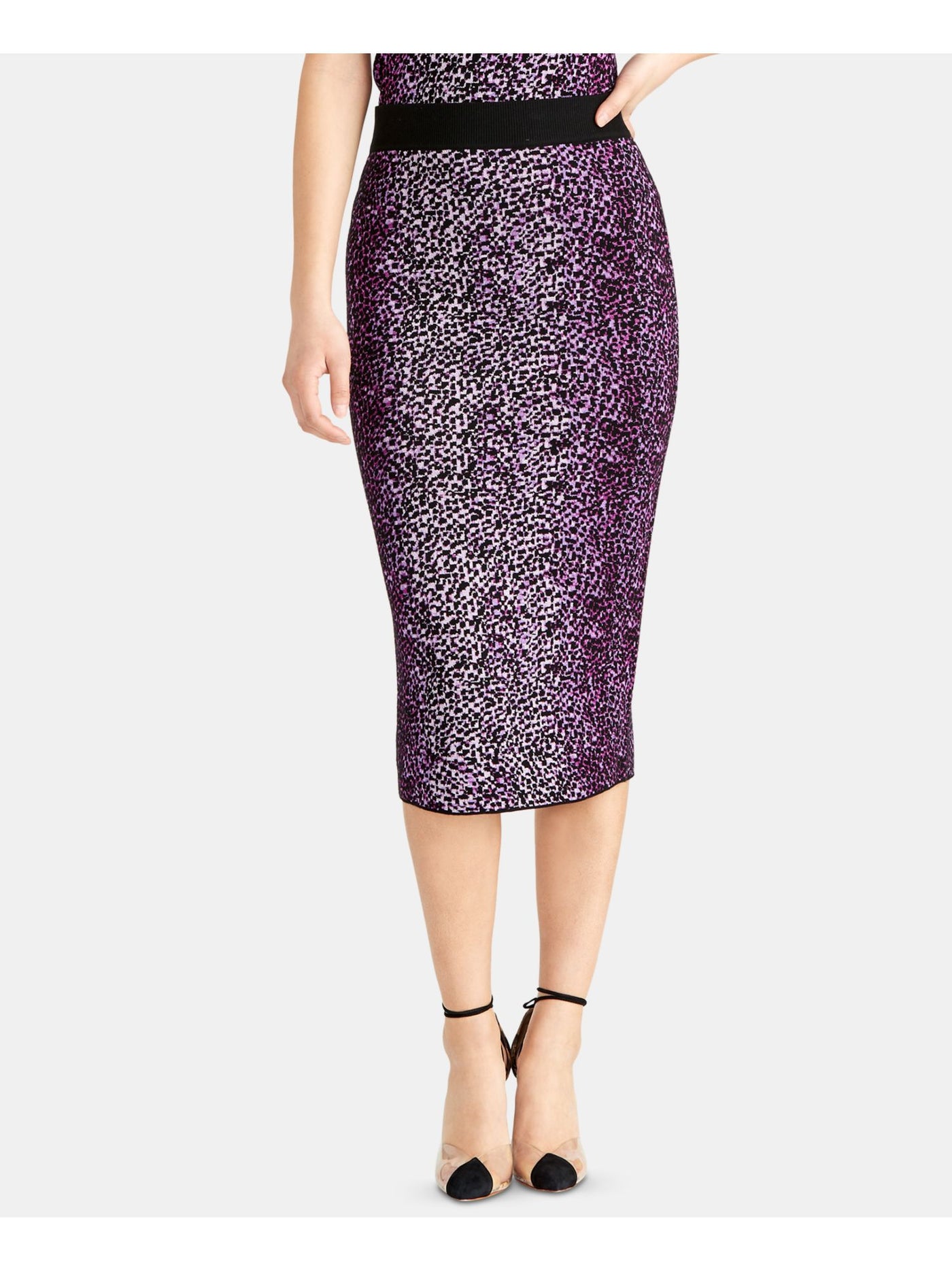 RACHEL RACHEL ROY Womens Purple Printed Knee Length Pencil Skirt S