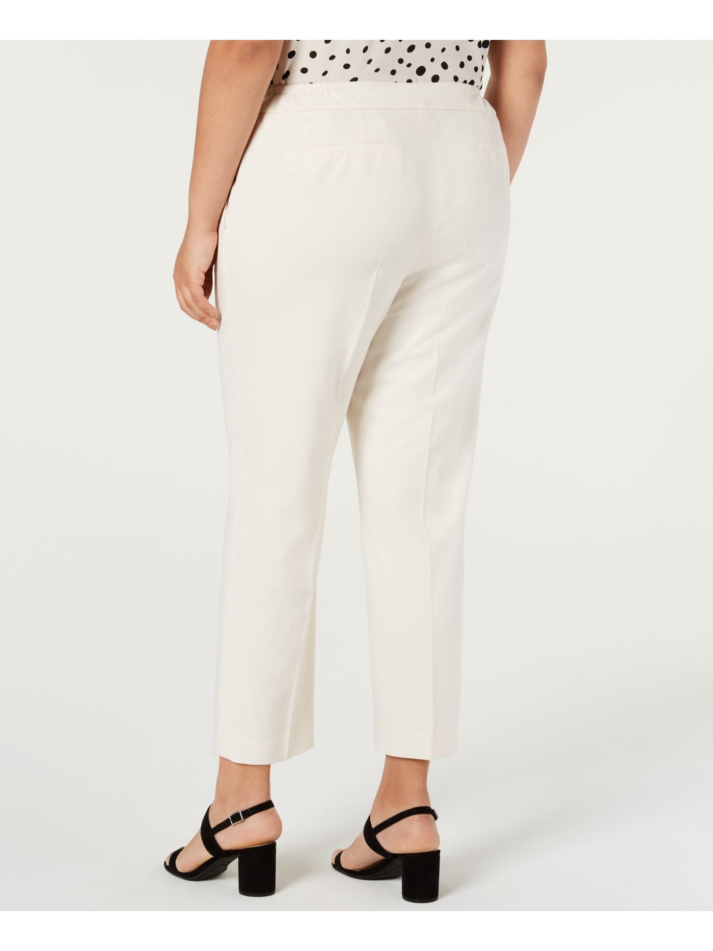 BAR III Womens Ivory Pocketed Straight leg Pants Plus Size: 16W