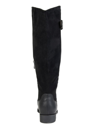 JOURNEE COLLECTION Womens Black Goring Buckle Accent Comfort Frenchy Almond Toe Block Heel Zip-Up Riding Boot 8.5 WC