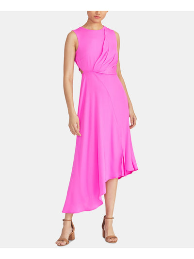 RACHEL ROY Womens Cut Out   Draped Sleeveless Jewel Neck Maxi Sheath Dress