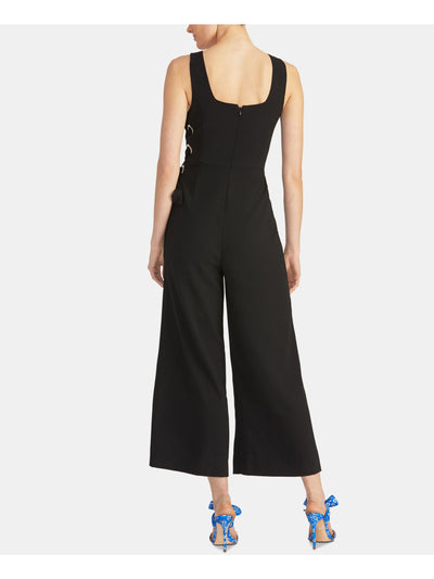 RACHEL ROY Womens Belted Sleeveless V Neck Wide Leg Jumpsuit