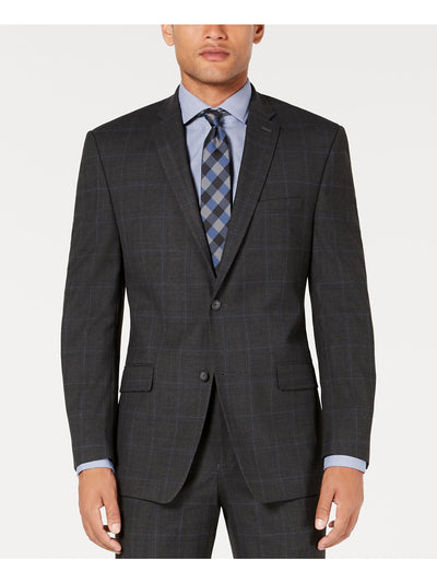 MARC NEW YORK Mens Gray Plaid Blazer 35W X 32L