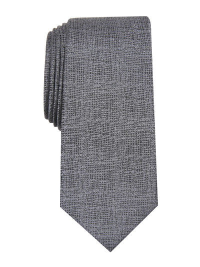 ALFANI Mens Slate Abstract Tonal Crosshatch Silk Slim Neck Tie