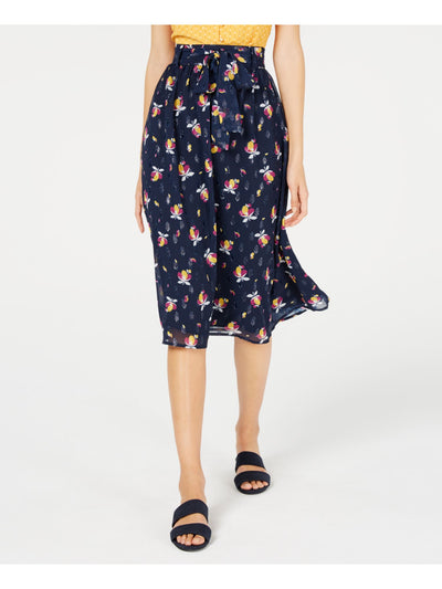 MAISON JULES Womens Navy Floral Midi Skirt 14