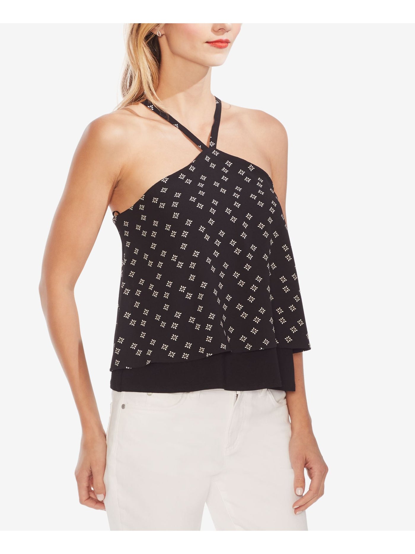 VINCE CAMUTO Womens Sleeveless Halter Top