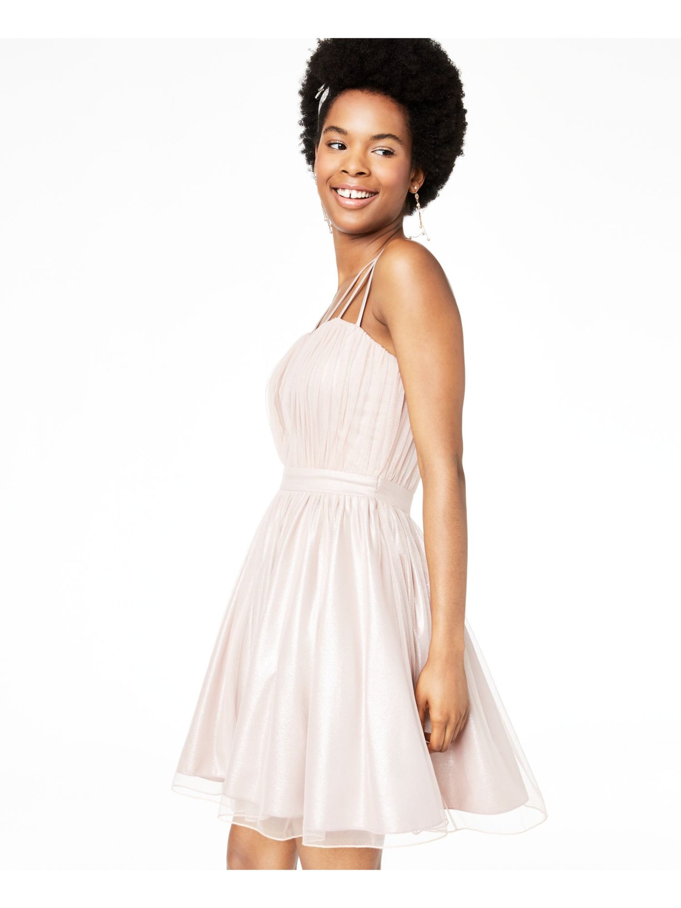 CITY STUDIO Womens Pink Spaghetti Strap Square Neck Party Sheath Dress Juniors 7