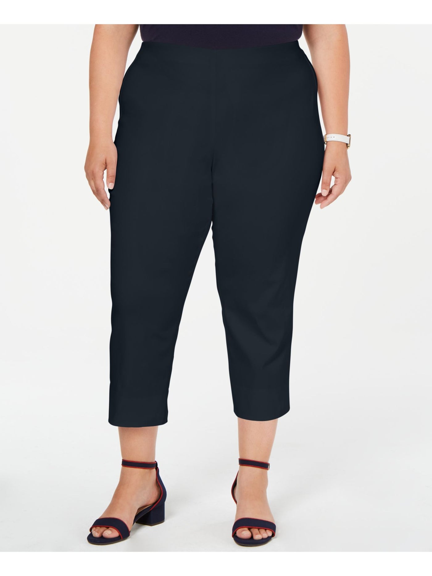 CHARTER CLUB Womens Black Cropped Pants 6