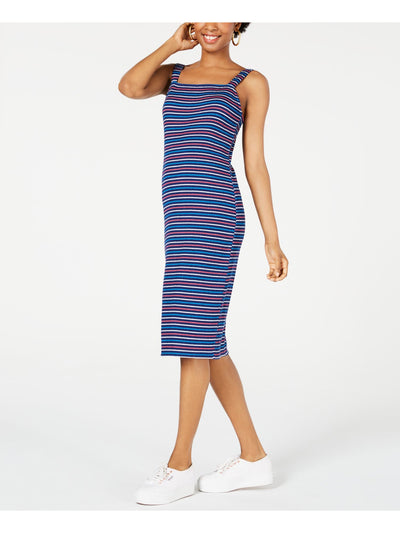 ULTRA FLIRT Womens Navy Spaghetti Strap Midi Body Con Dress S