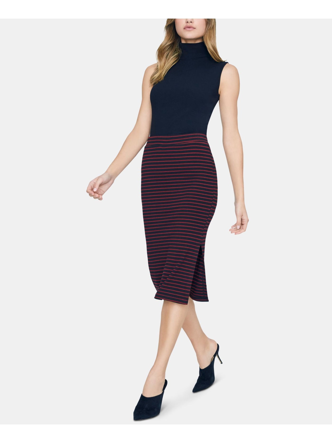 SANCTUARY Womens Black Striped Midi Pencil Skirt M