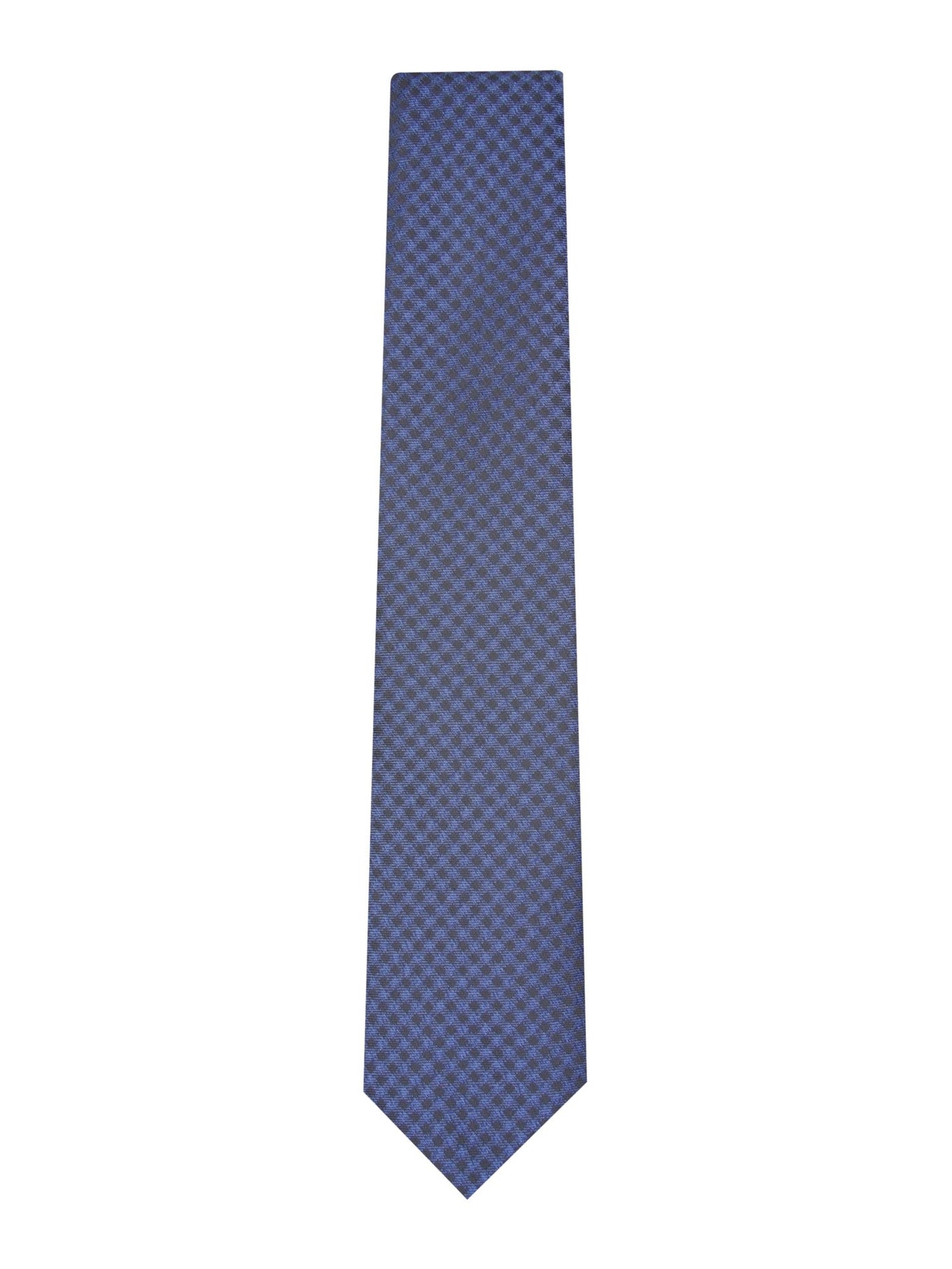 PERRY ELLIS Mens Navy Beardsly Check Classic Neck Tie