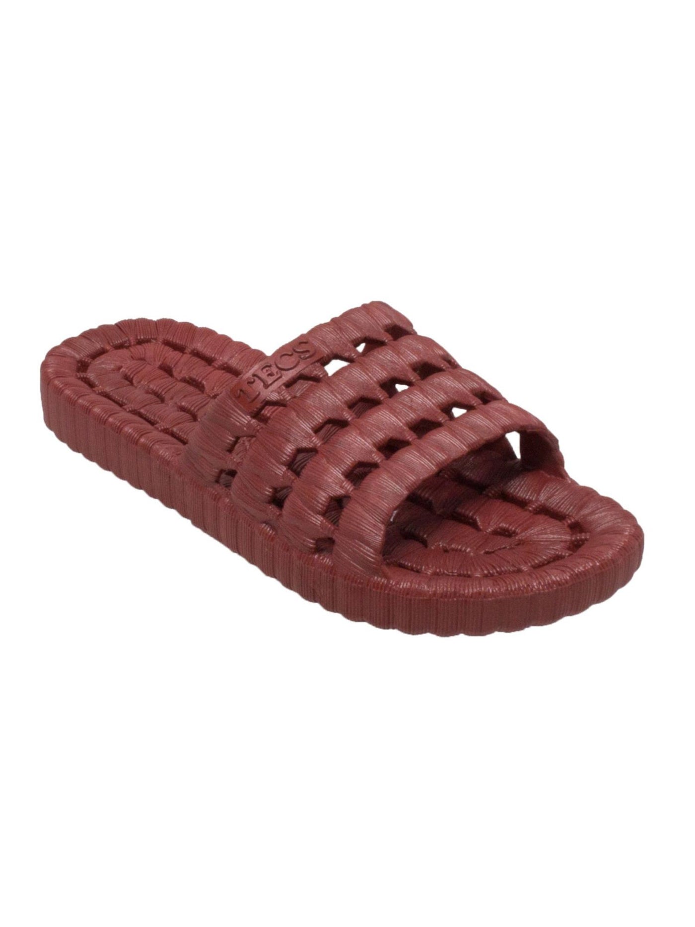 TECS Womens Maroon Cushioned Relax Round Toe Slip On Slide Sandals Shoes 8