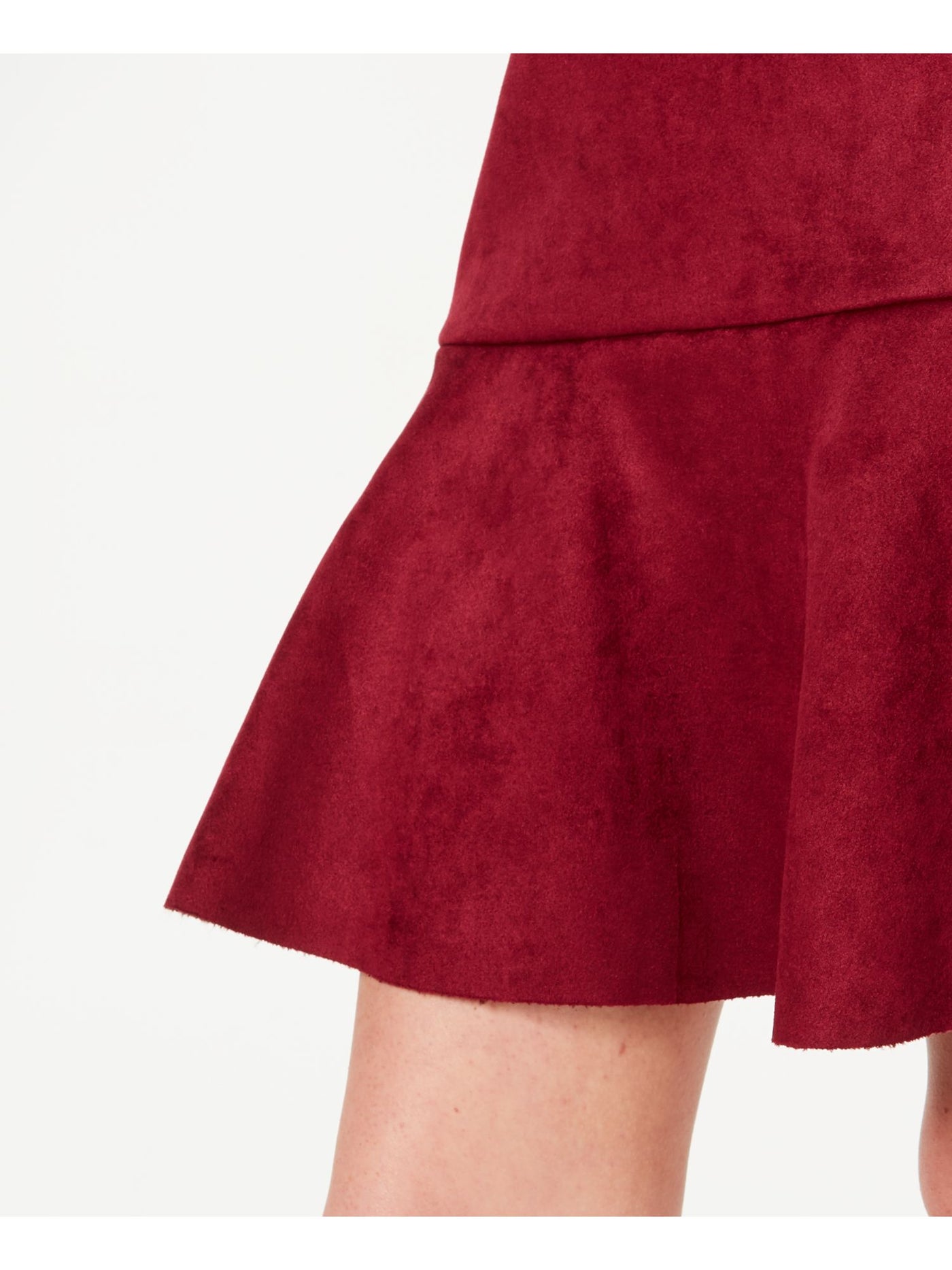 Rosie Harlow Womens Faux Suede Short Sleeve Jewel Neck Short Sheath Dress