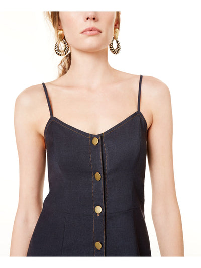 SEQUIN HEARTS Womens Navy Spaghetti Strap Sweetheart Neckline Mini Cocktail Body Con Dress M