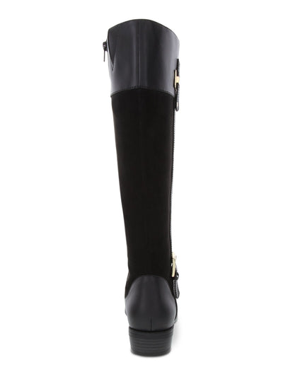 KAREN SCOTT Womens Black Buckled Strap Cushioned Deliee 2 Round Toe Block Heel Zip-Up Riding Boot 7.5 M