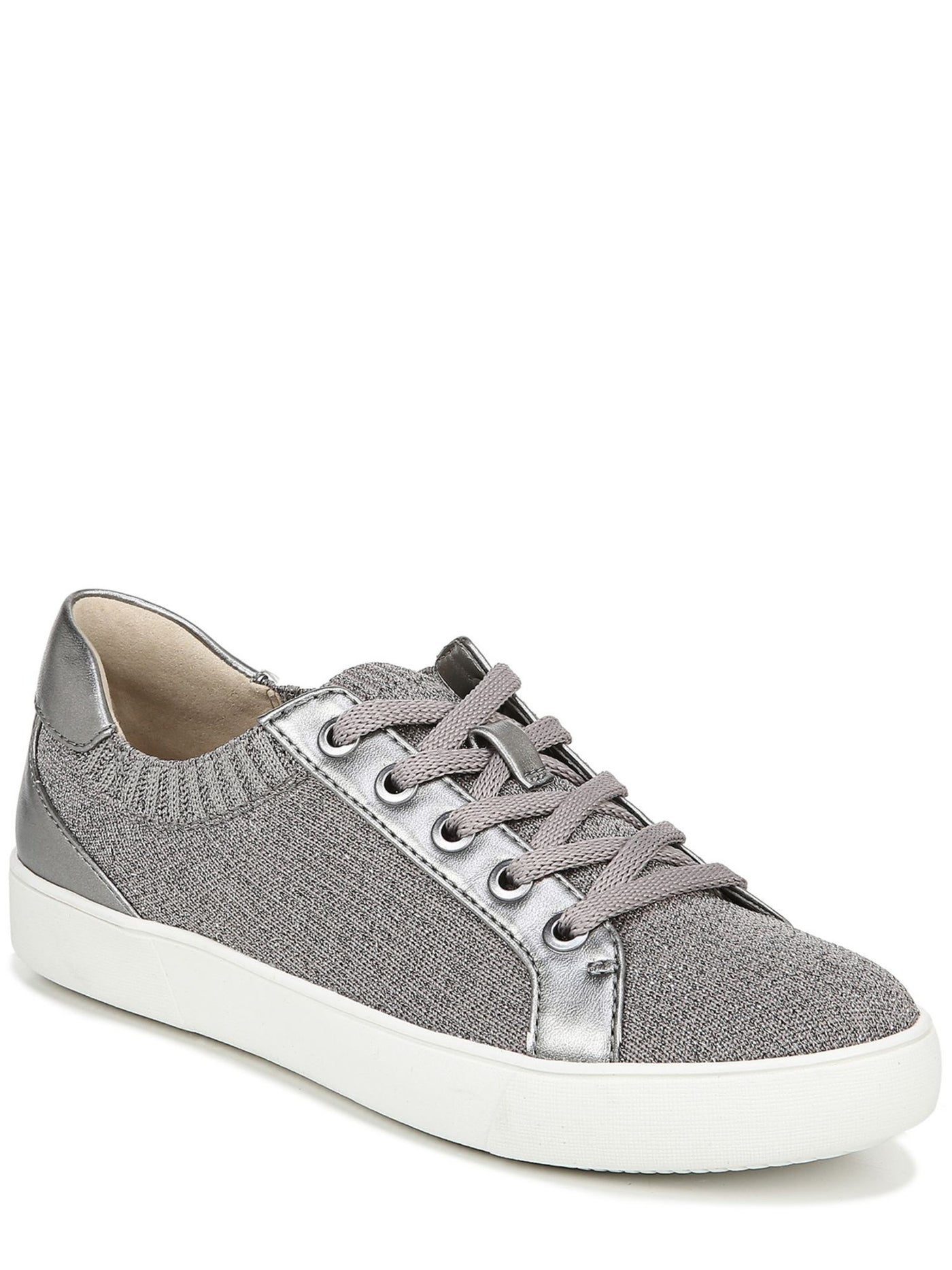 NATURALIZER Womens Grey Fog Gray Knit Glitter Metallic Morrison Lace-Up Sneakers Shoes 8 M