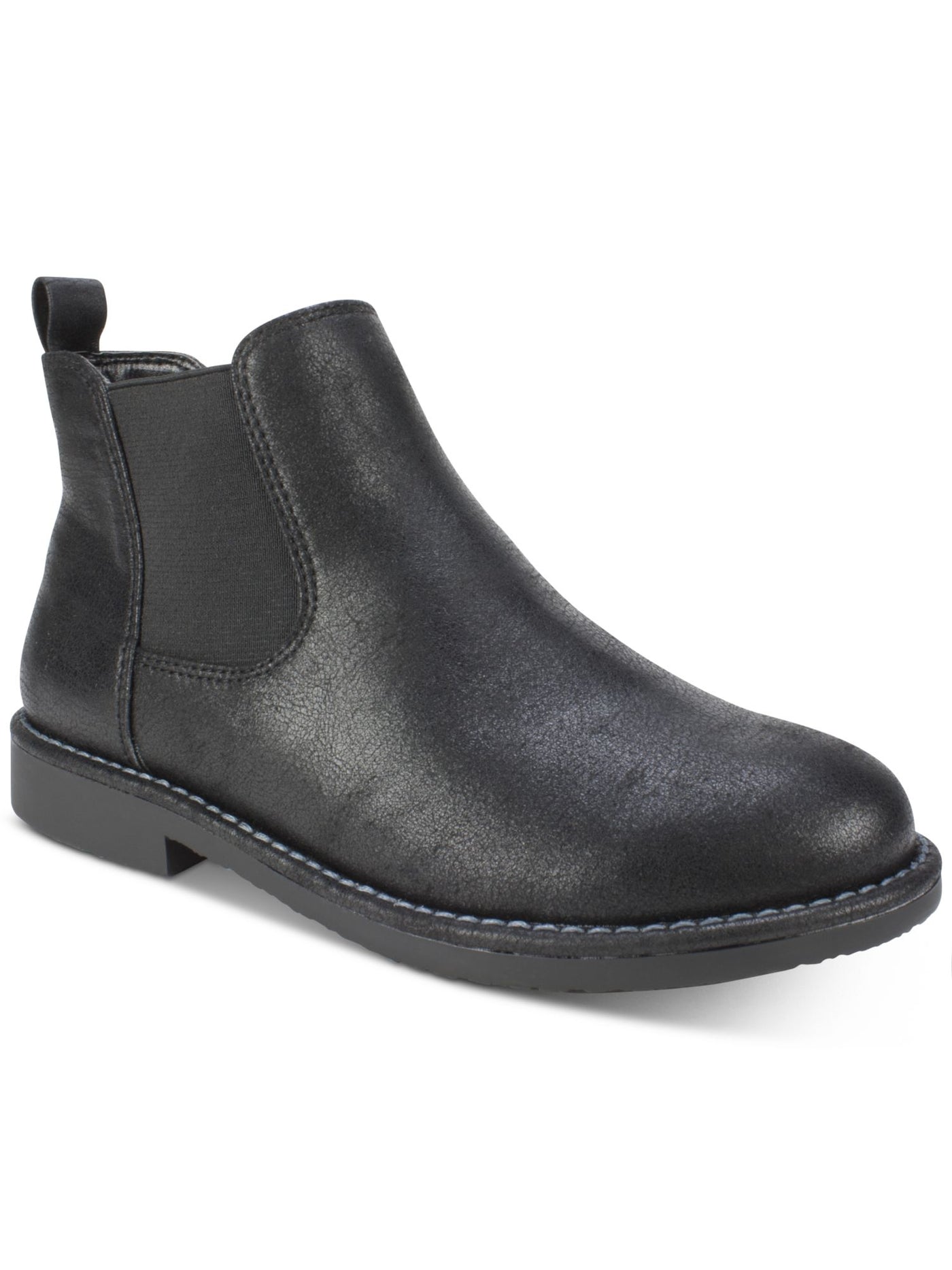 SEVEN DIALS Womens Black Cushioned Stretch Maggie Round Toe Block Heel Slip On Booties 5 M